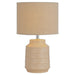 Telbix SHELBY: Cream Ceramic Table Lamp with Fabric Shade