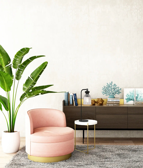 SINO: Ellipse Clear Glass Shade Marble Base Interior Table Lamps (Available in Black & Brass)