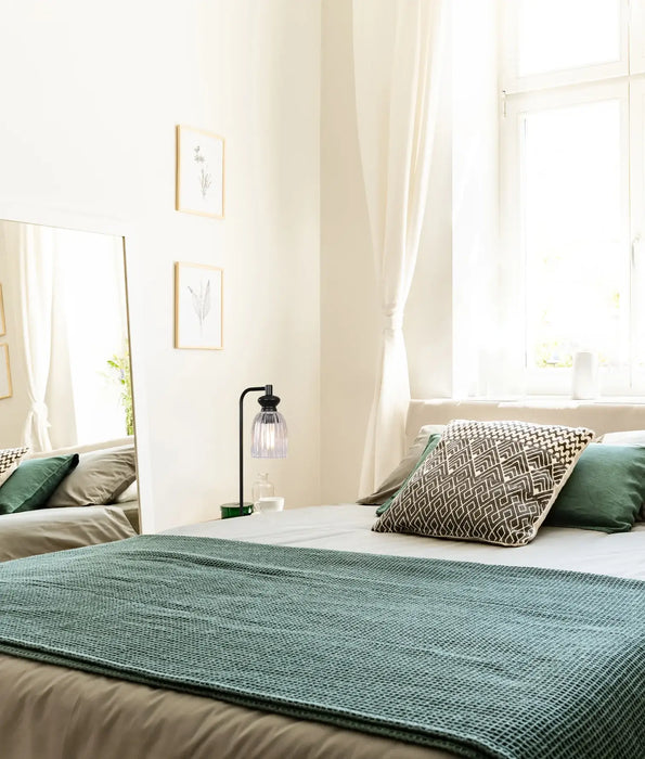 SINO: Ellipse Clear Glass Shade Marble Base Interior Table Lamps (Available in Black & Brass)