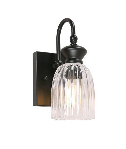 CLA SINO: Ellipse Single Clear Glass Shade Interior Wall Lights (Available in Black & Brass)