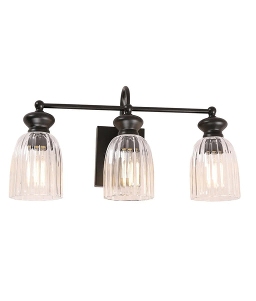 CLA SINO: Ellipse Triple Clear Glass Shade Interior Wall Lights (Available in Black & Brass)