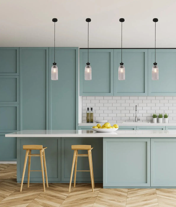 SINO: Ellipse Clear Glass Shade Interior Pendant Lights (Available in Black & Brass)