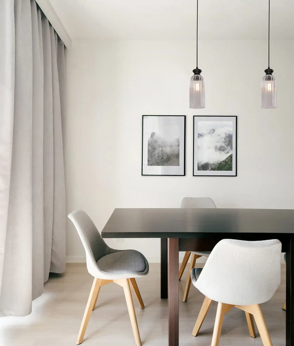 SINO: Ellipse Clear Glass Shade Interior Pendant Lights (Available in Black & Brass)
