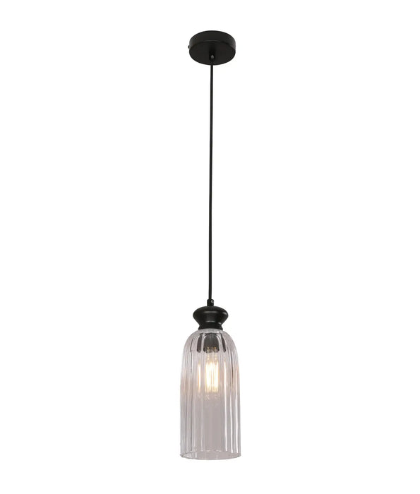 CLA SINO: Ellipse Clear Glass Shade Interior Pendant Lights (Available in Black & Brass)