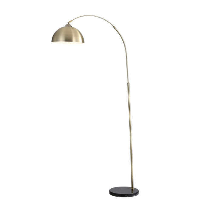 MARMO: Arc Floor Lamp with Marble Base - Available in Black, Chrome & Antique Brass)