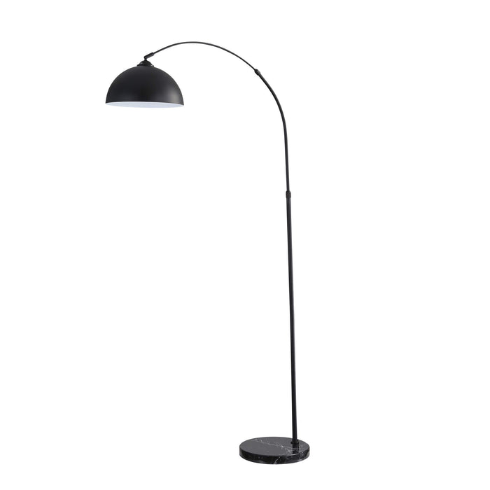 MARMO: Arc Floor Lamp with Marble Base - Available in Black, Chrome & Antique Brass)