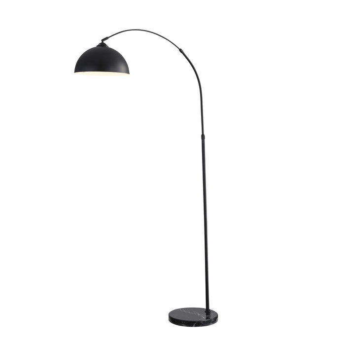 MARMO: Arc Floor Lamp with Marble Base - Available in Black, Chrome & Antique Brass)