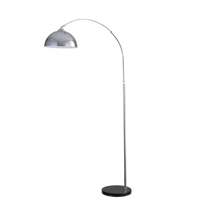 MARMO: Arc Floor Lamp with Marble Base - Available in Black, Chrome & Antique Brass)