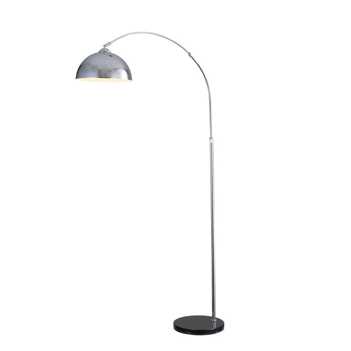 MARMO: Arc Floor Lamp with Marble Base - Available in Black, Chrome & Antique Brass)