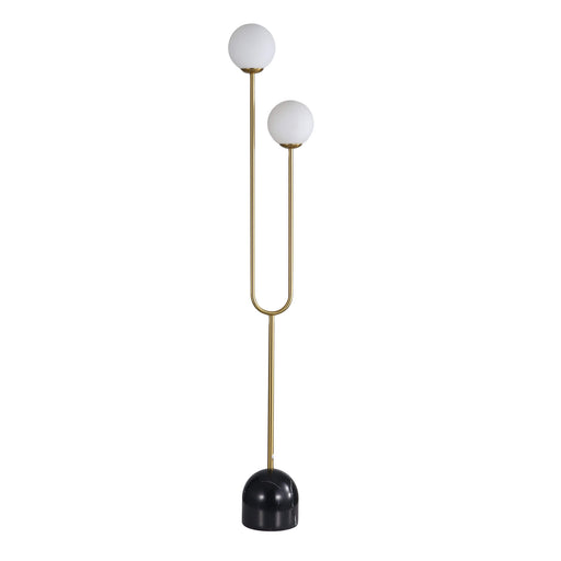 Oriel TROPEZ: Decorative Floor Lamp with 2 Opal Matt Glass Spheres Diffuser (Available in Smoke Glass & Opal Matt Glass)