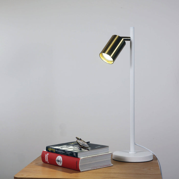 PONTE: Adjustable Desk Lamp (Available in Black, Black/Satin Brass & White/Satin Brass)
