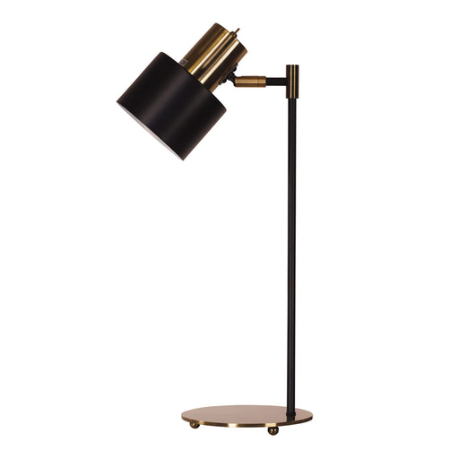 Oriel ARI: Mid-Century Task Lamp Black and Antique Brass With Adjustable Shade