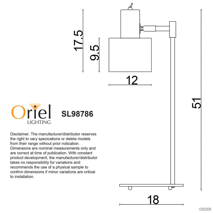 ARI: Mid-Century Task Lamp Black and Antique Brass With Adjustable Shade