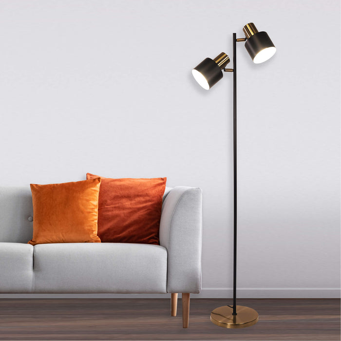 ARI: 2 Light Mid-Century Task Lamp (Available in Black, Black/Brushed Copper & Black/Antique Brass)