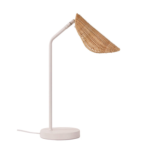 Oriel MALTA: Metal Table Lamp with Natural Rattan Shade