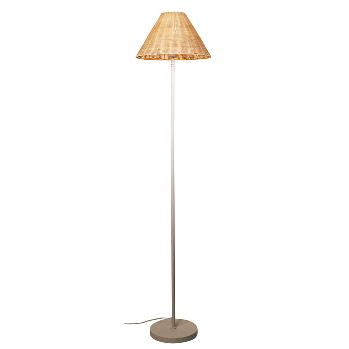 BELIZE: Metal Floor Lamp with Hand Made Rattan Cane Shade