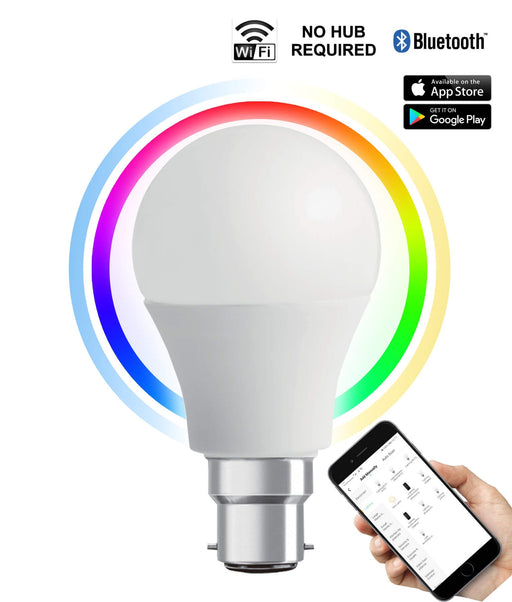 CLA SMTGLS: 10W Frosted Smart Dimmable Tri-CCT+RGB GLS LED Globes (Avail in E27 & B22)