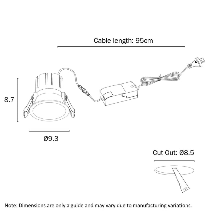 SOVA: TRIAC Dimmable LED Downlight (Available in Grey & White, 70cm & 93cm)