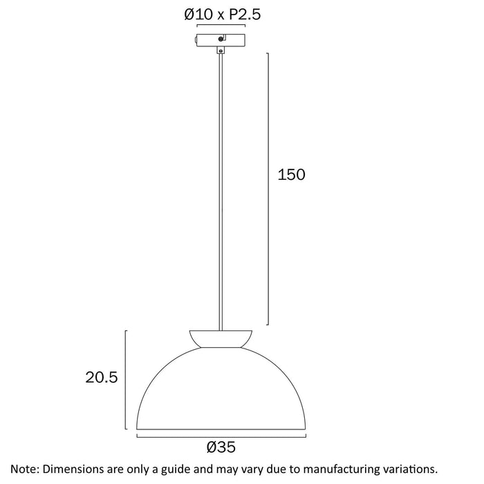 SOVIN: Grey Scandinavian Metal Dome Pendant Light (Available in 35cm & 25cm)