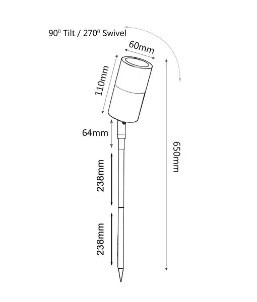 MR16 IP65 Single Adjustable Head Garden Spike Light (Available in Green Patina, Solid Aged Brass & Solid Polished Brass)