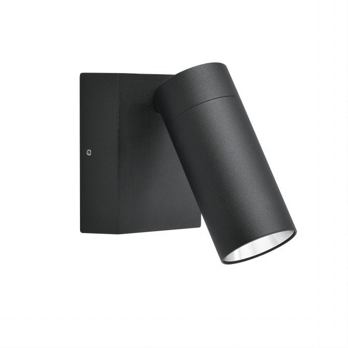 Reno Single Adjustable Wall Spot Light Black IP65