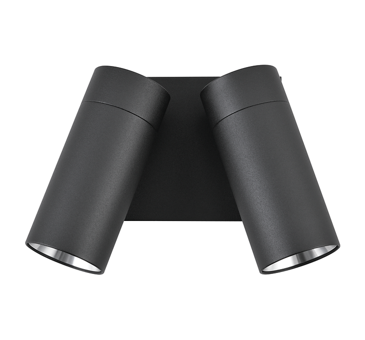 Reno Double Adjustable Wall Spot Light Black IP65