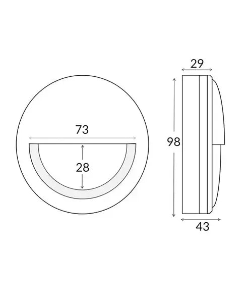 STE: Aged Brass IP65 Exterior LED 240V Eyelid Step/Wall Lights