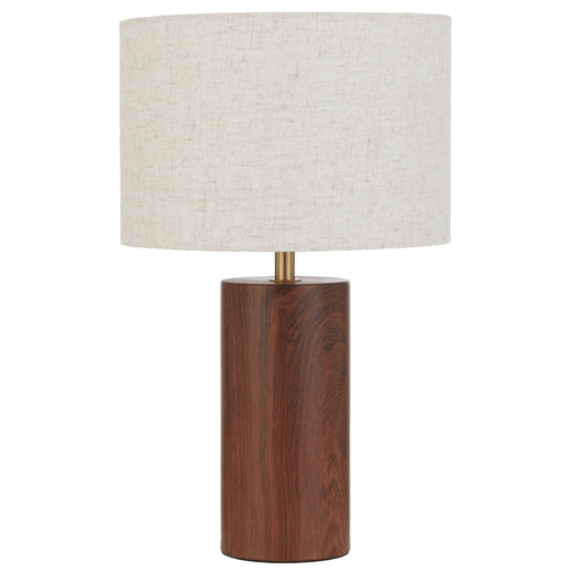 Telbix STYLIN: Contemporary Style Table Lamp with Painted Wood Look Iron Base