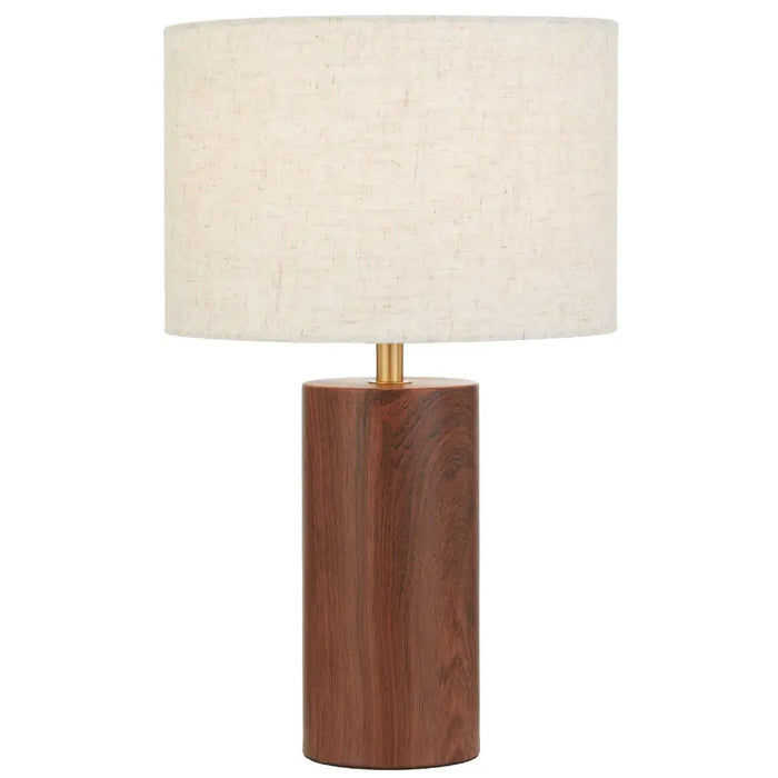 STYLIN: Contemporary Style Table Lamp with Painted Wood Look Iron Base