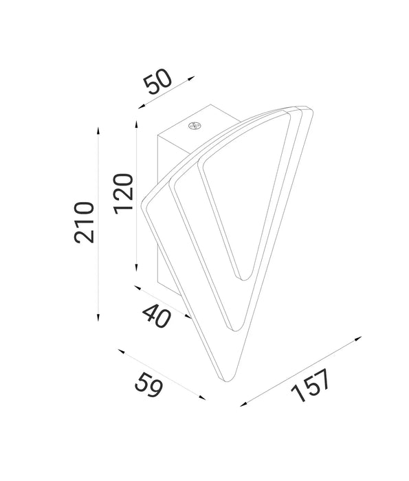 SURAT: City Series Dimmable LED Dual-CCT Interior Triangular Wall Light