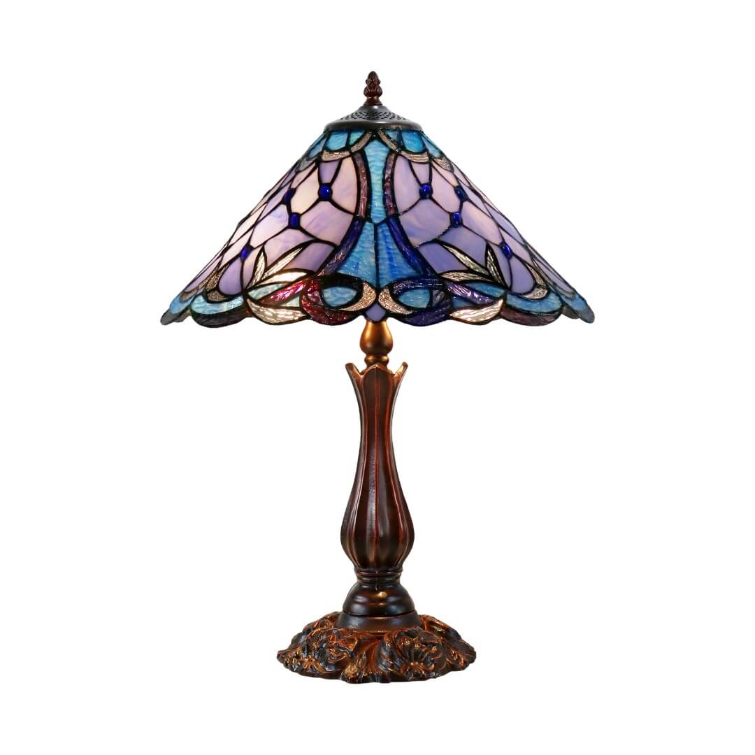 TALIA: Blue Large Leadlight Table Lamp — Discount Lighting