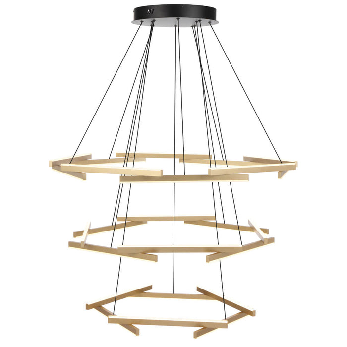 Telbix TARSON: 3 Tier Gold Modern LED Pendant Light