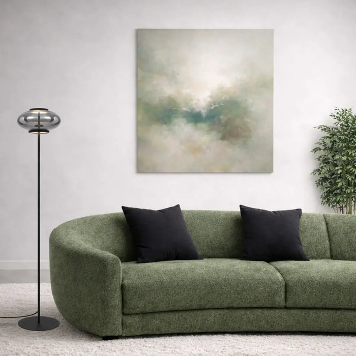 TEQUO: Black Modern LED Floor Lamp with Smoked Glass Dome Shade