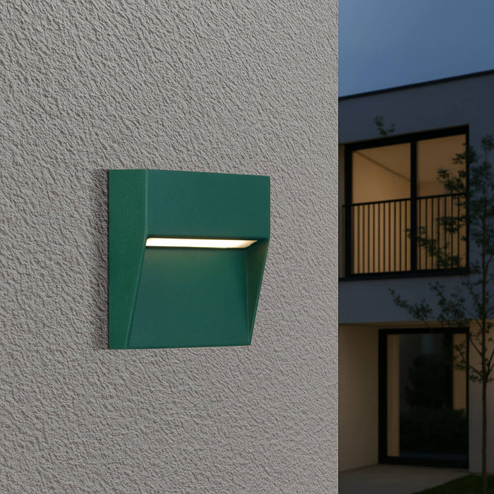 TERIN: Minimalist Square Exterior LED Wall Light (Available in Rust, Green & Black)