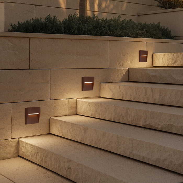 TERIN: Minimalist Square Exterior LED Wall Light (Available in Rust, Green & Black)