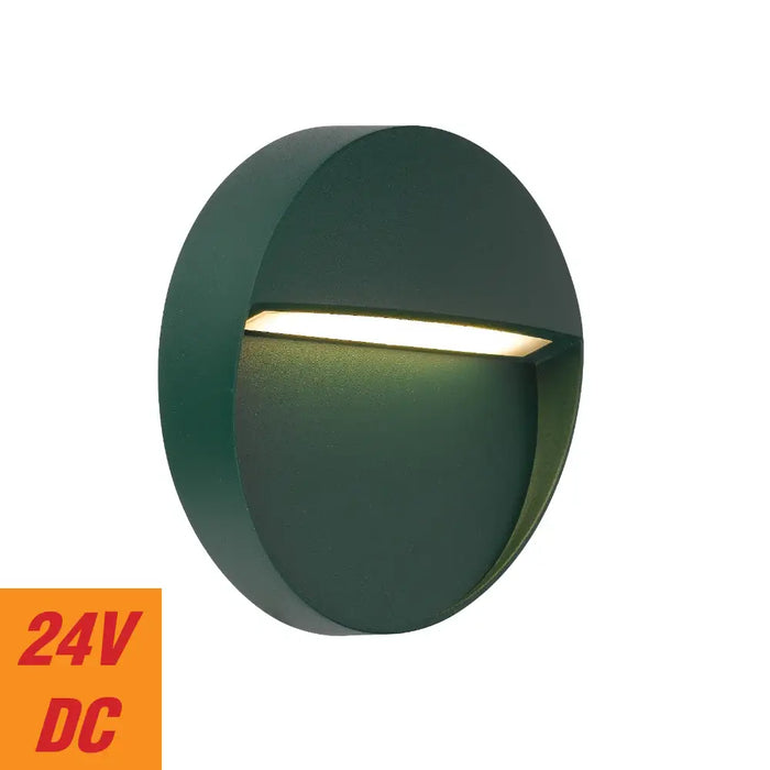 TERIN: Minimalist Round Exterior Step LED Wall Light (Available in Rust, Green & Black)