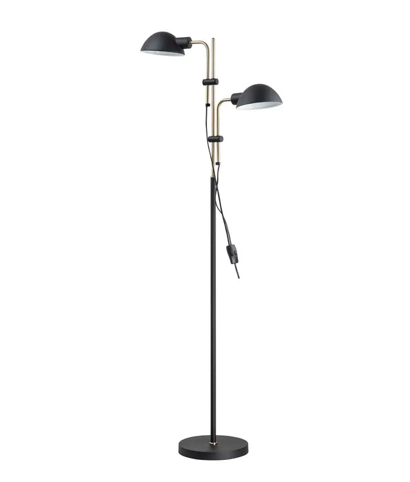 TETTU: Sand Black Adjustable Height Swivel Head Floor Lamps (Available in 1 Head & 2 Heads)