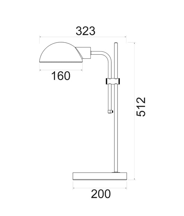 TETTU: Sand Black Adjustable Height Swivel Head Table Lamp