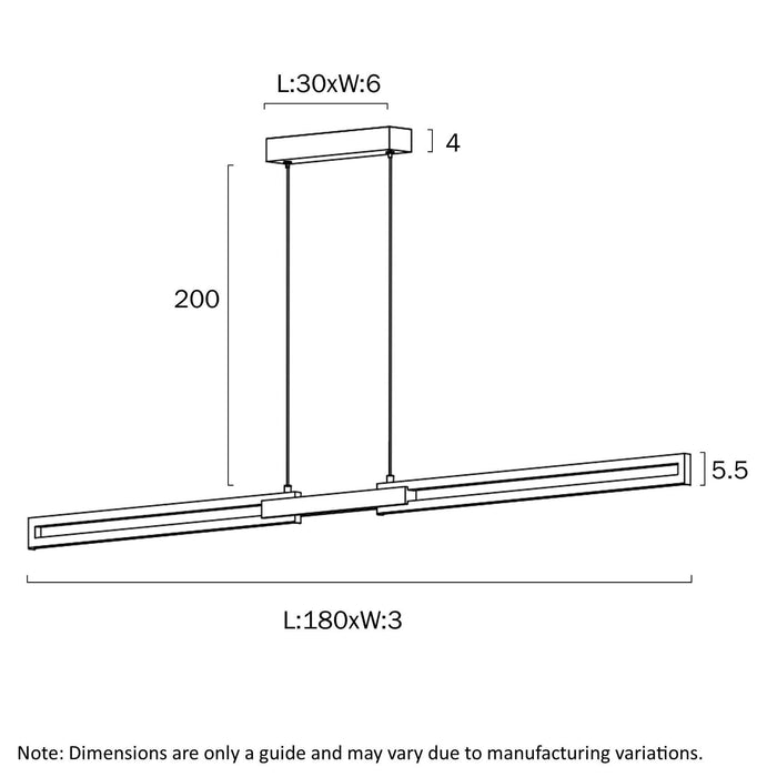 THORIN: Linear 3CCT LED Integrated Pendant Light (Available in Black & White, 120cm & 180cm)