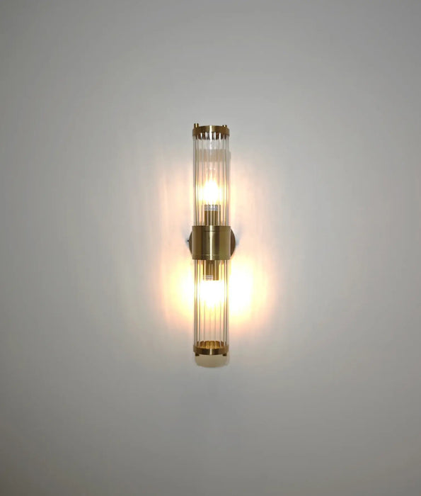 TIEMPO: Interior Up/Down Tubular Clear Glass Wall Lights (Available in Black, White, Antique Brass, Chrome & Satin Chrome)