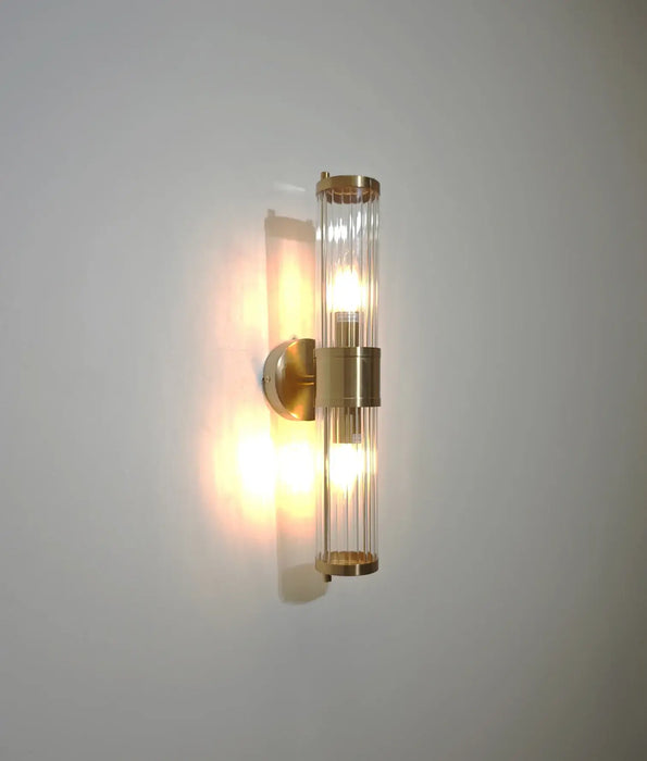 TIEMPO: Interior Up/Down Tubular Clear Glass Wall Lights (Available in Black, White, Antique Brass, Chrome & Satin Chrome)