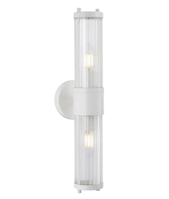 TIEMPO: Interior Up/Down Tubular Clear Glass Wall Lights (Available in Black, White, Antique Brass, Chrome & Satin Chrome)