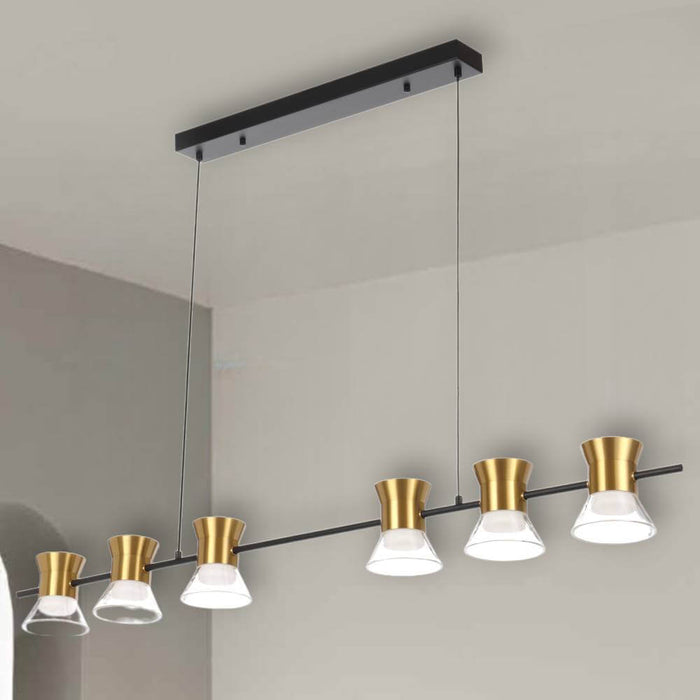 TIPICO: 6 Light Linear LED Pendant (Available Gunmetal & Gold)