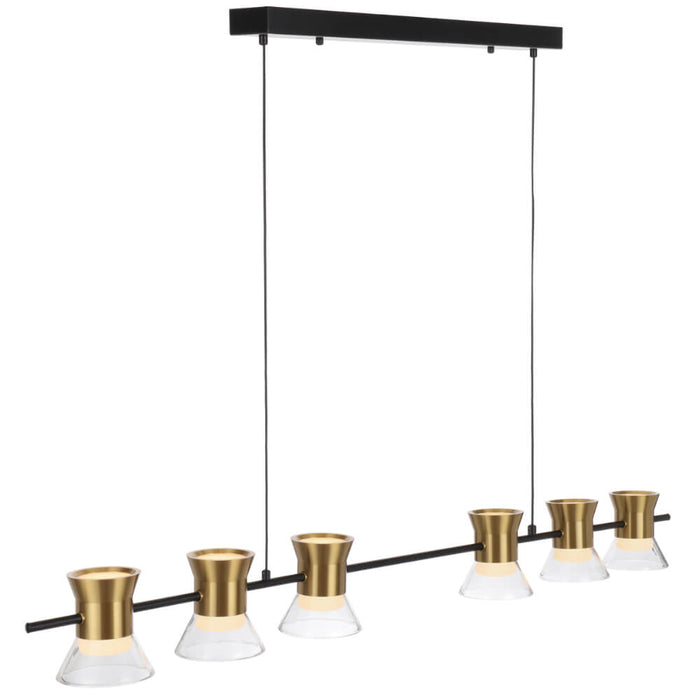 TIPICO: 6 Light Linear LED Pendant (Available Gunmetal & Gold)