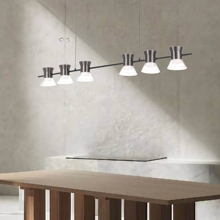 TIPICO: 6 Light Linear LED Pendant (Available Gunmetal & Gold)