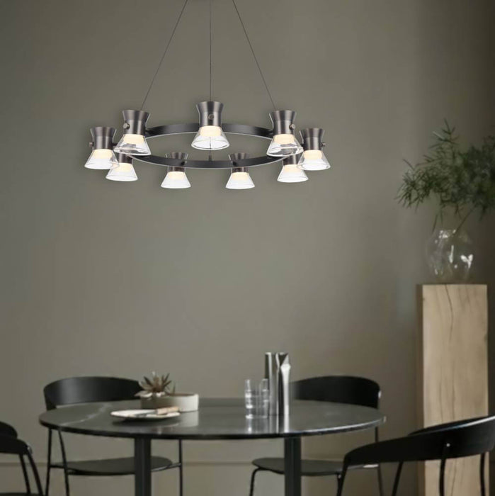 TIPICO: 9 Light LED Pendant (Available Gunmetal & Gold)