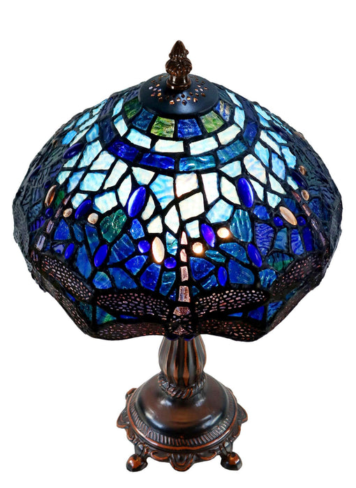 Blue Dragonfly Leadlight Table Lamp (Avail in 2 sizes)