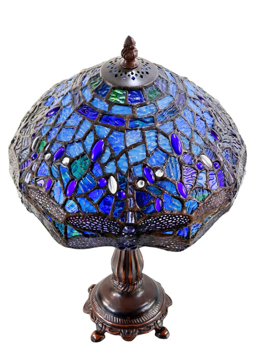 Blue Dragonfly Leadlight Table Lamp (Avail in 2 sizes)