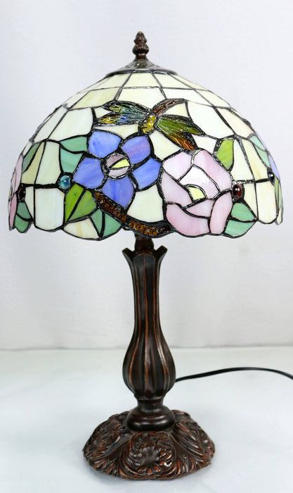CRYSTAL: Dragonfly Leadlight Table Lamp (Avail in 2 sizes)