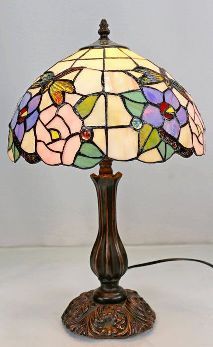 CRYSTAL: Dragonfly Leadlight Table Lamp (Avail in 2 sizes)